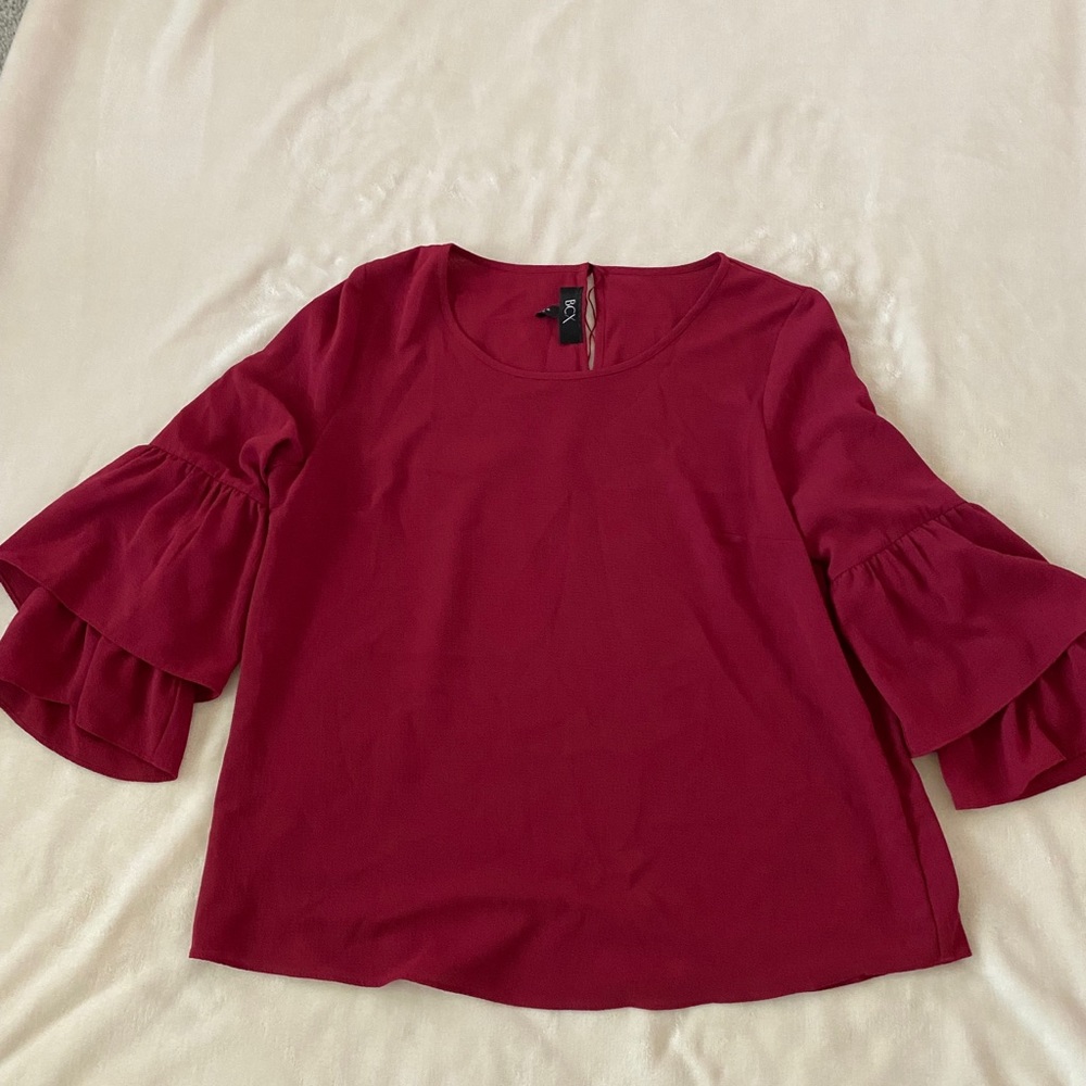 Long Sleeve Red Blouse